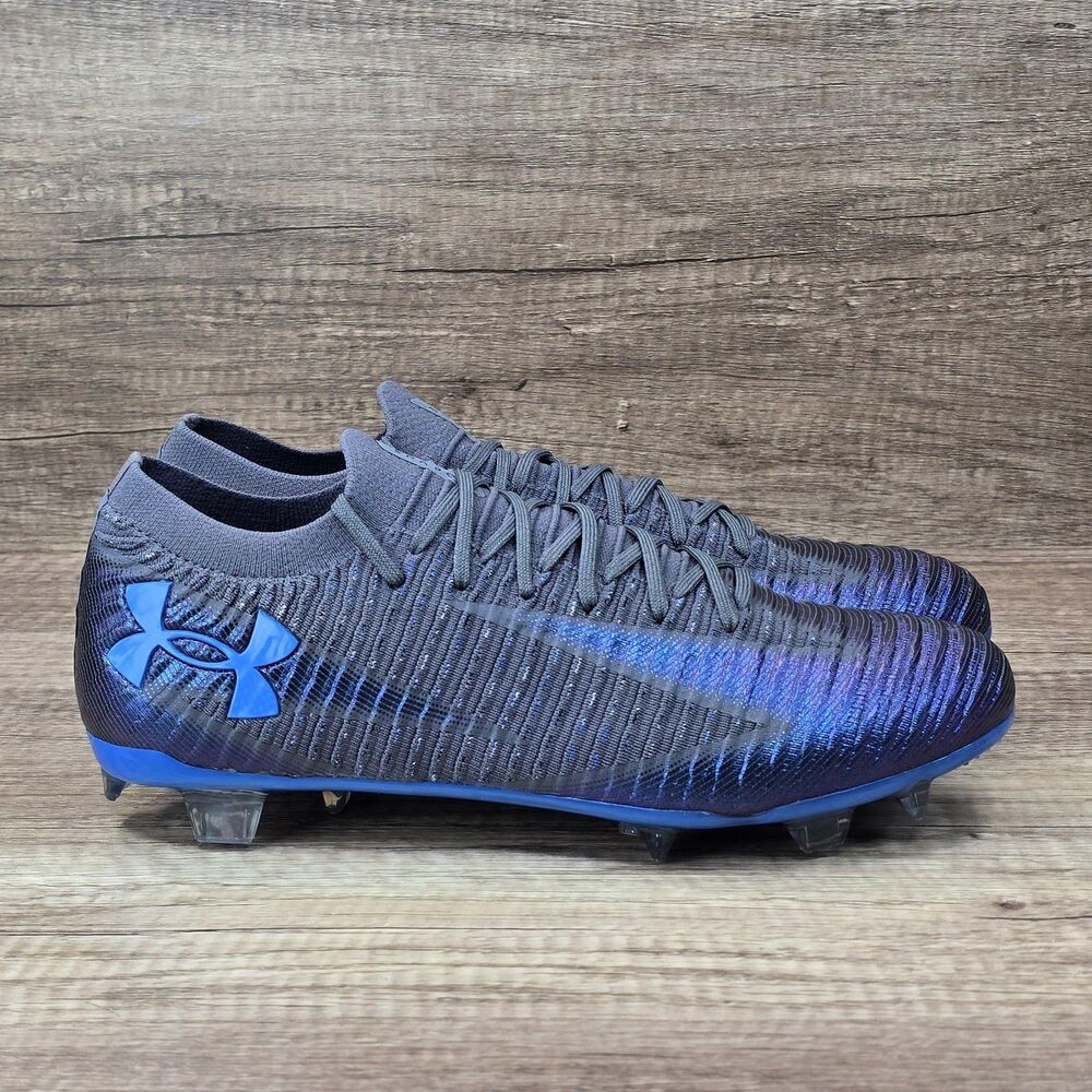 Under Armour Shadow Elite 3 FG Men's Sz 9.5 Gray Blue Soccer Cleats (3028288-026